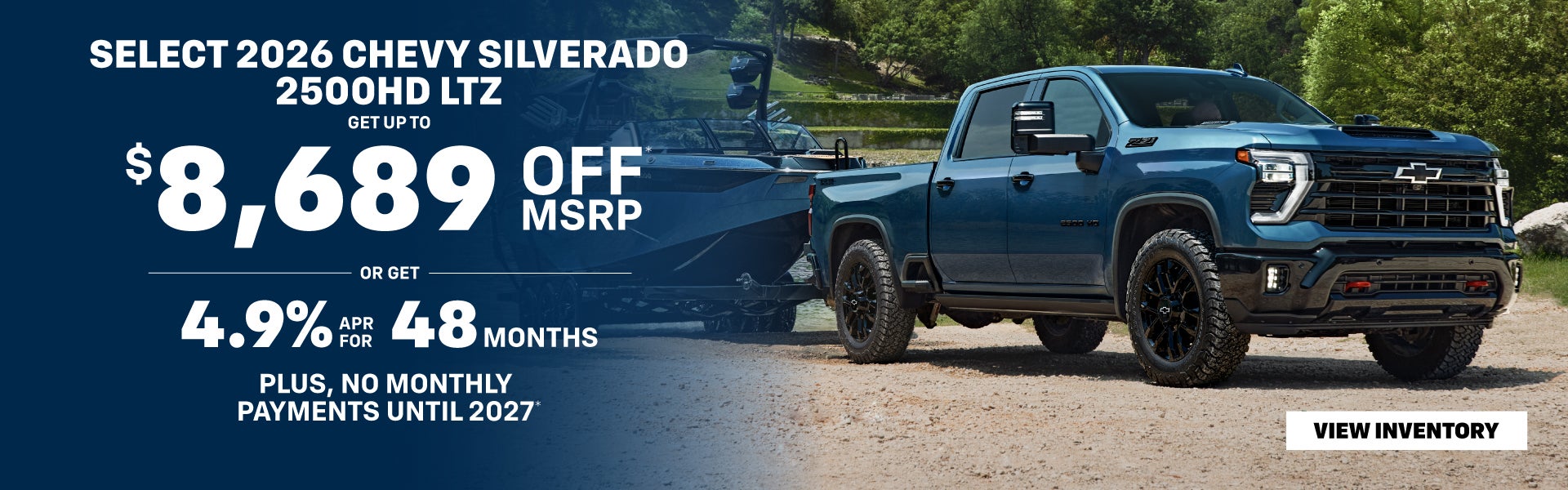 Get $8,689 OFF MSRP or 4.9% APR Silverado 2500HD LTZ