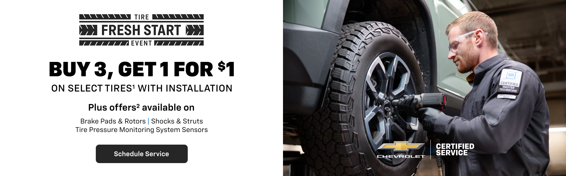 Buy 3 Tires Get 1 for $1 and Offers on Brakes & Shocks