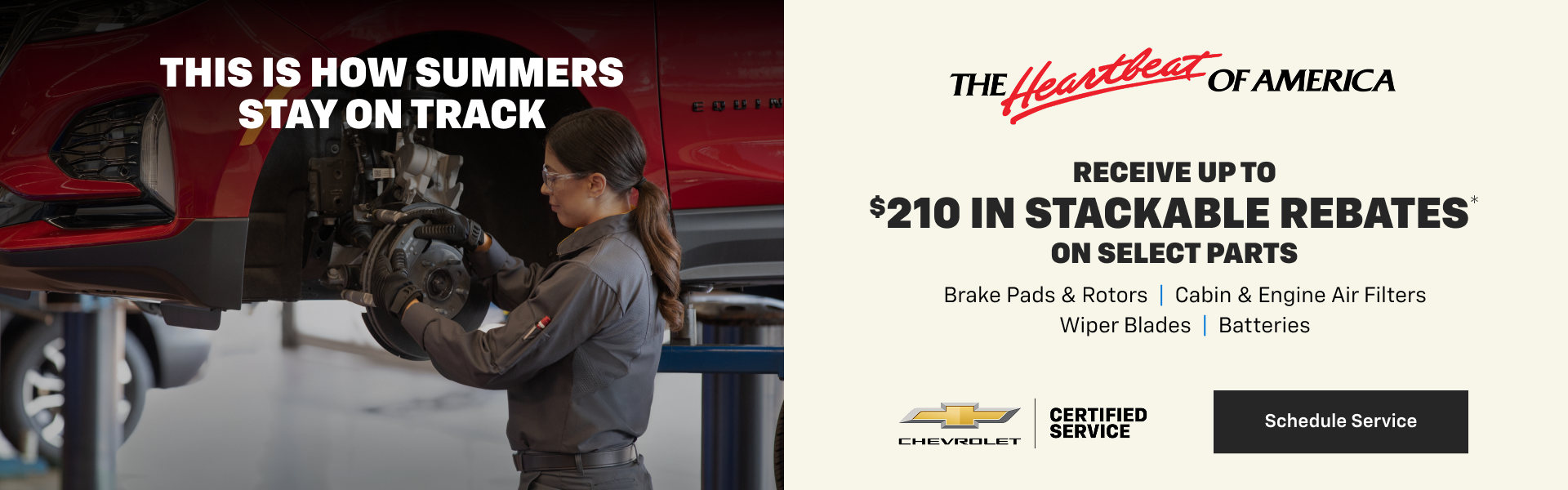 $210 in stackable rebates on select parts