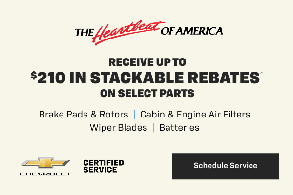 $210 in stackable rebates on select parts