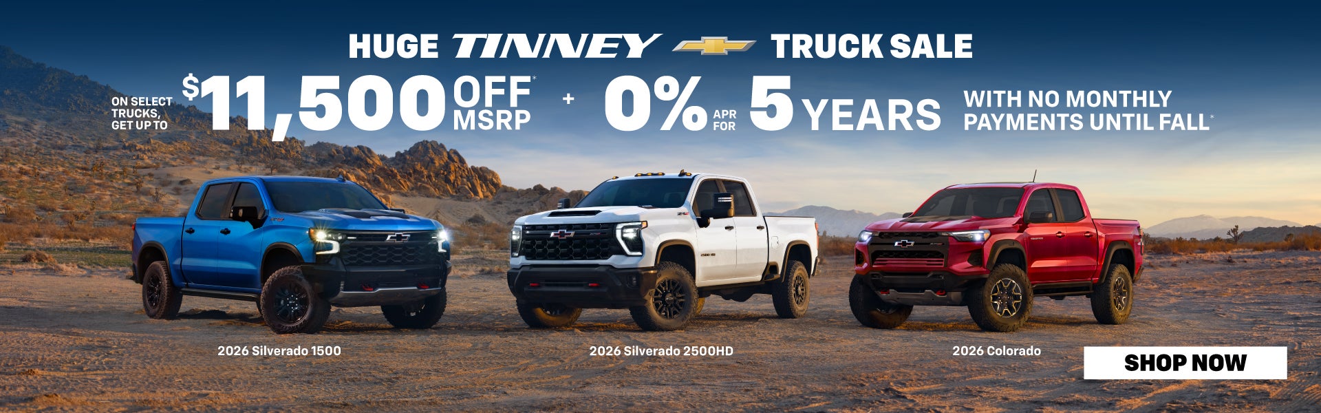 Get up to $11,500 off MSRP and 0% APR on 2026 Silverado 1500