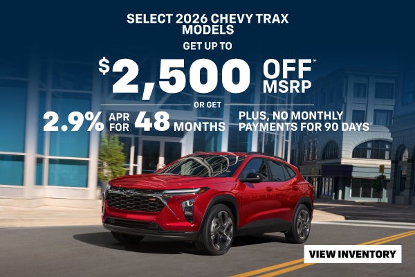 $2,500 OFF Select New Chevrolet Trax Models