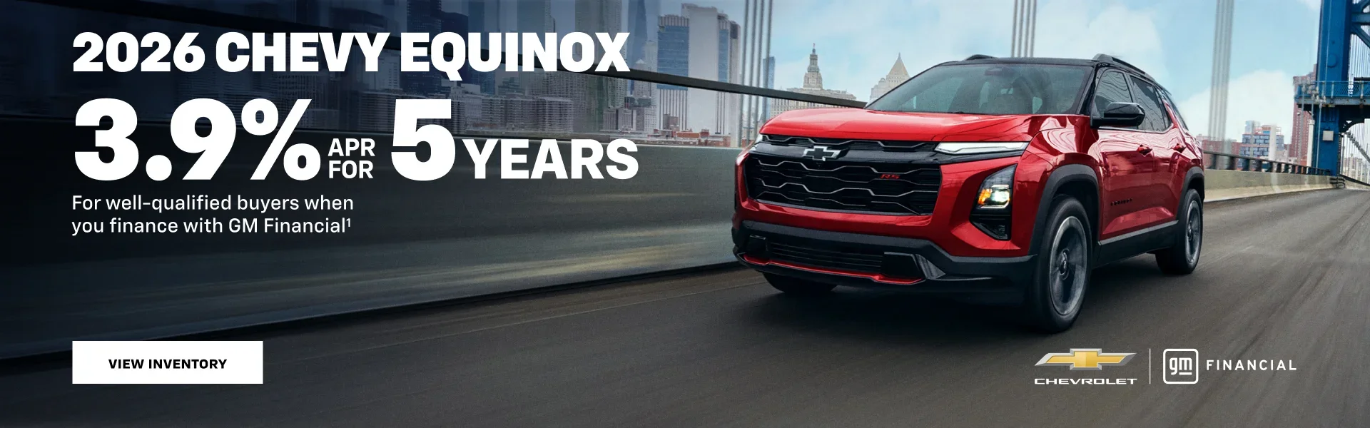 3.9% APR for 5 Years New Chevy Equinox